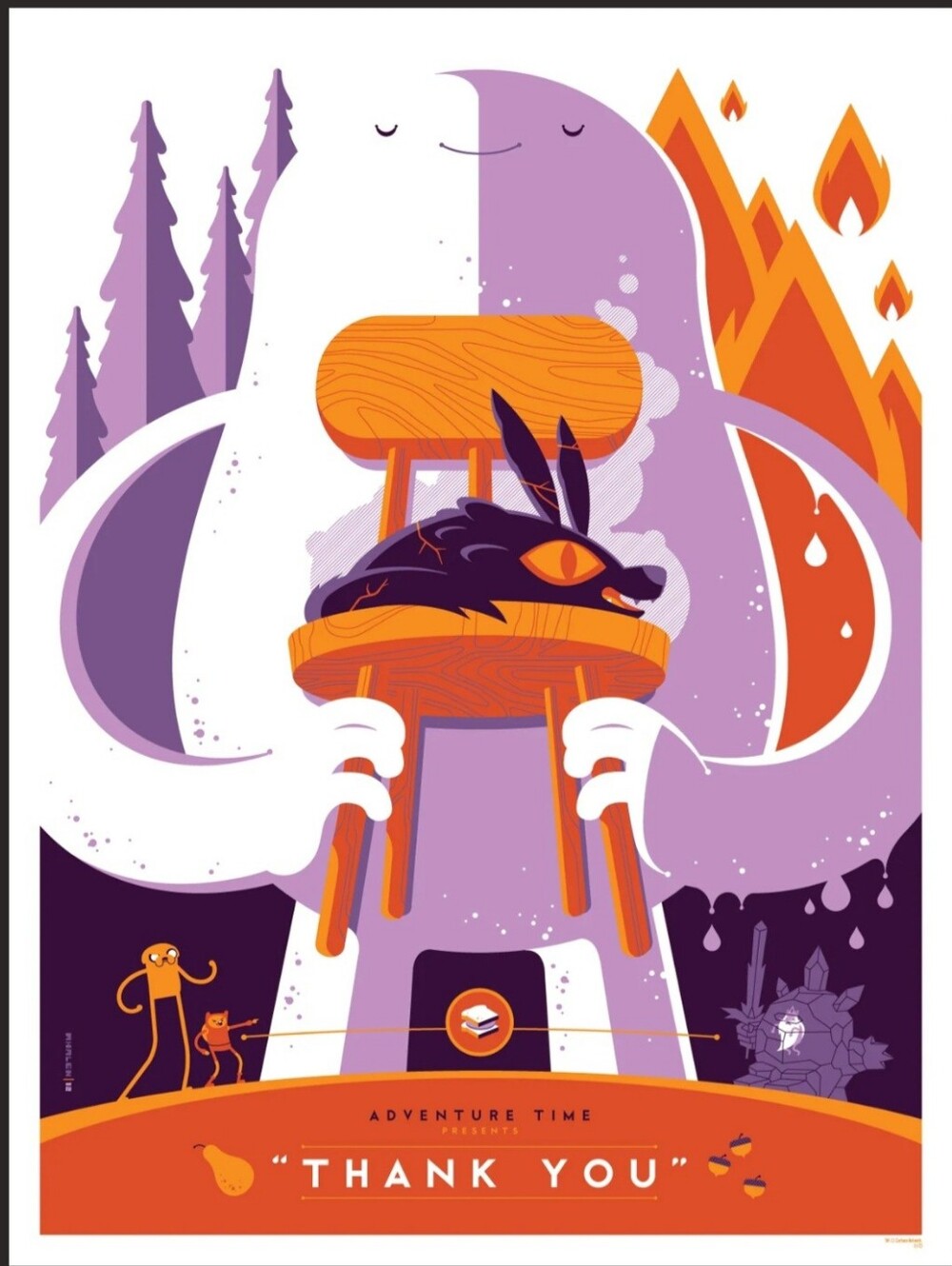 Adventure Time Mondo Poster - Thank You - 35 Of 200 - Tom Whalen 2012